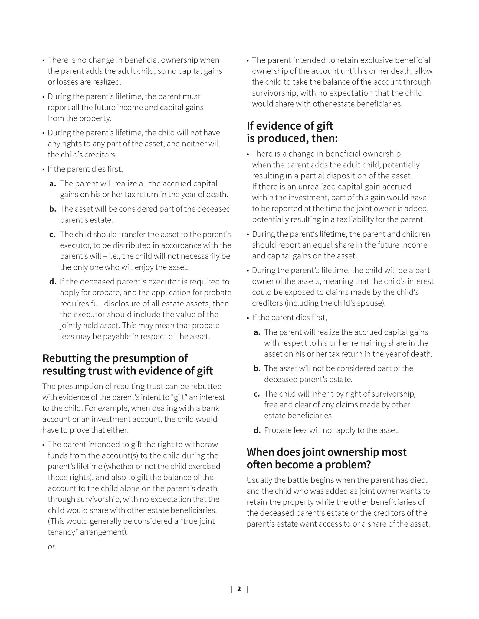 article about estate planning with children page 2.