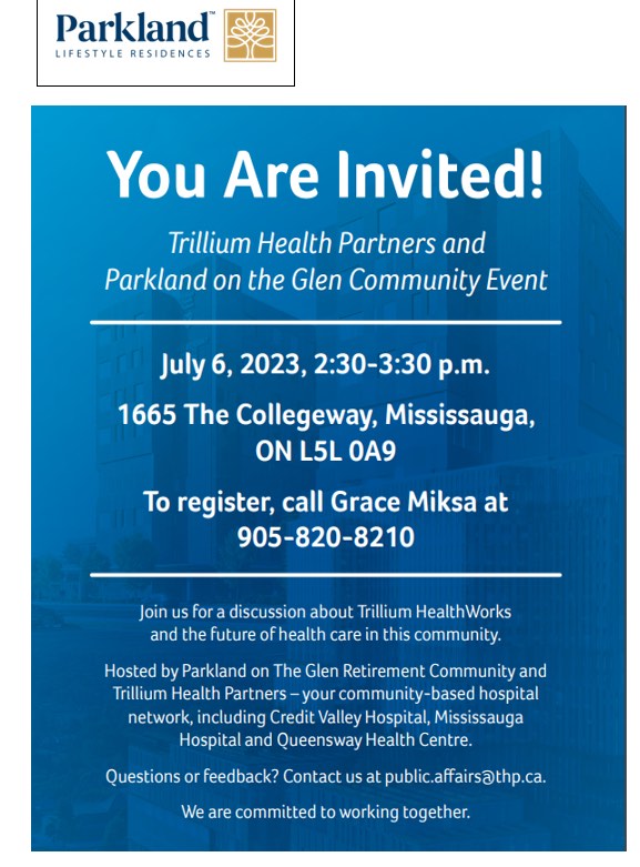 You Are Invited to Parkland on the Glen